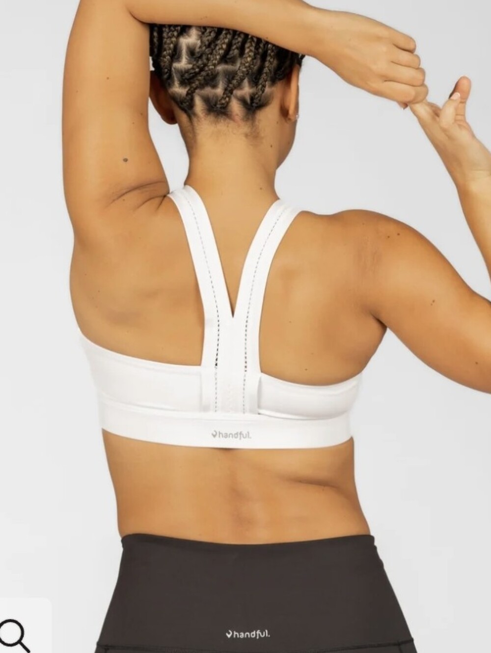 Handful Y-Back Bra in No Headlights White. Size small.
